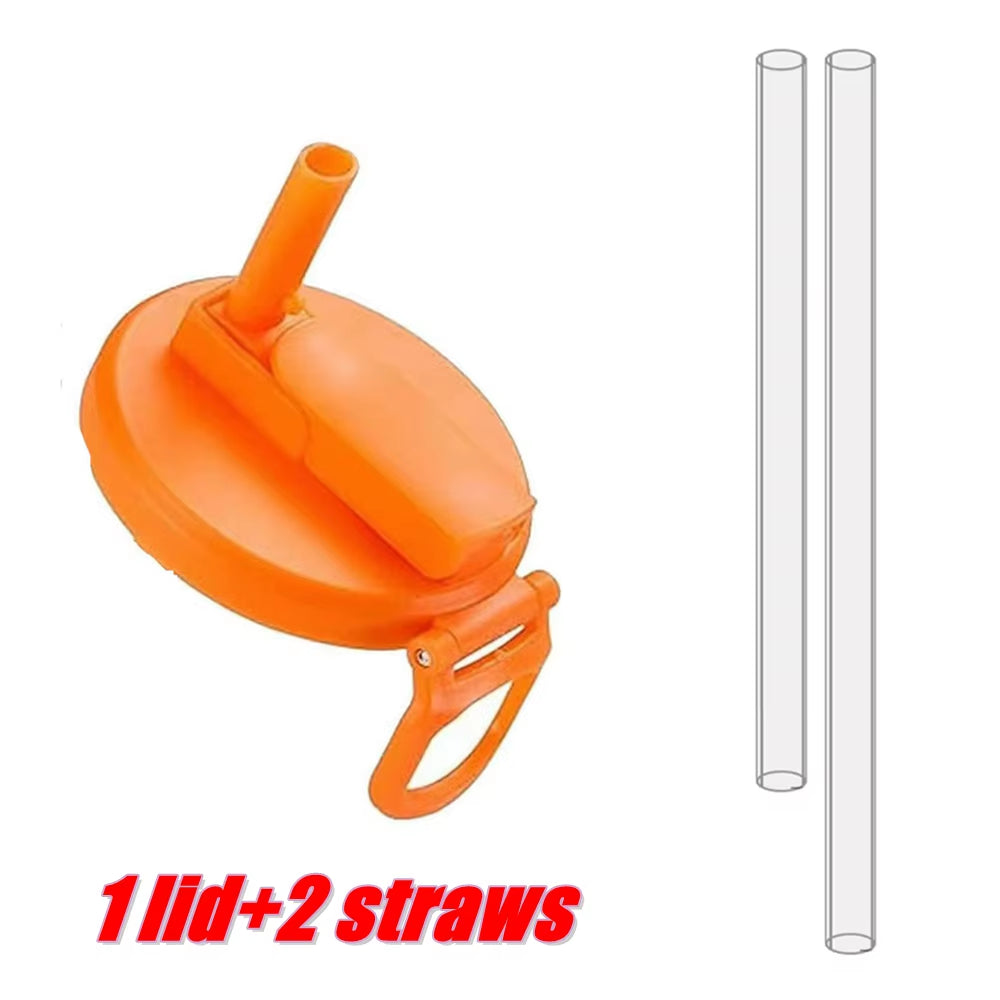 1PCS Soda Can Lid with 2 Straws Reusable Silicone Lid Cover Portable Canned Beverages Juice Beer Straw Cap for Home Picnic